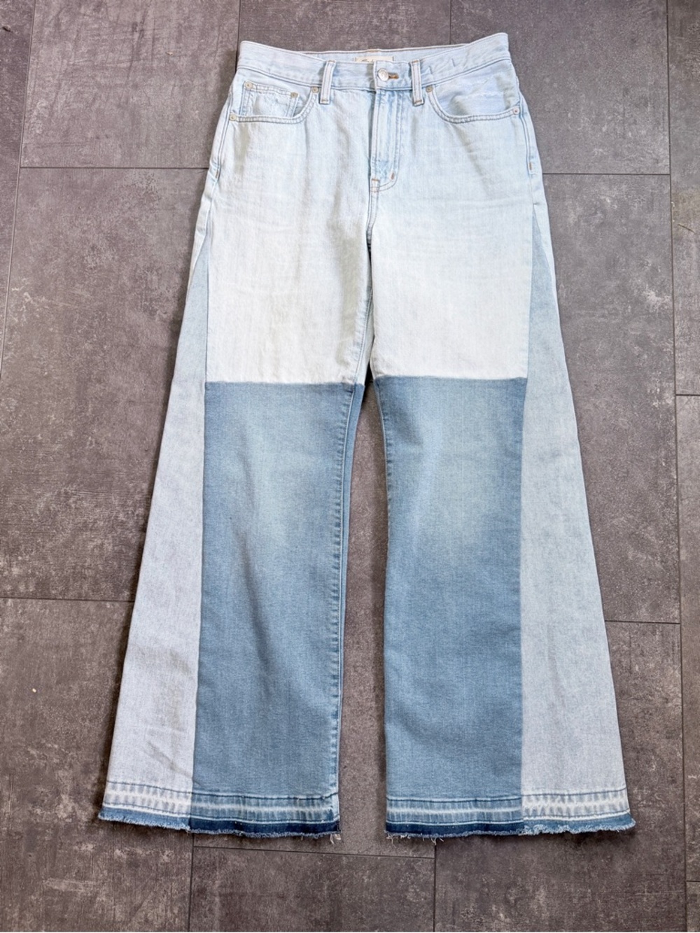 Upcycled Madewell Denim Jeans Wide Leg High Waist size 28 x 30